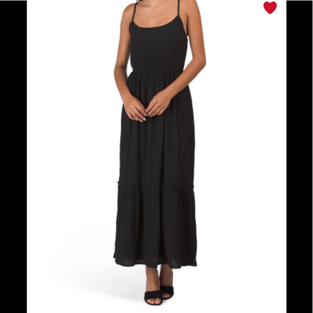 Pink Rose Juniors Crinkle Gauze Tiered Maxi Dress